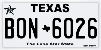 TX license plate BON6026
