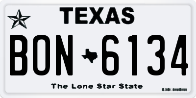 TX license plate BON6134