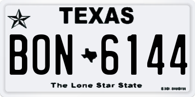 TX license plate BON6144