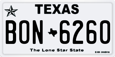 TX license plate BON6260