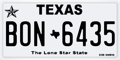 TX license plate BON6435