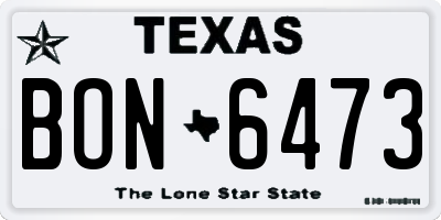 TX license plate BON6473