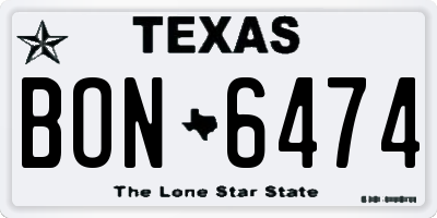 TX license plate BON6474
