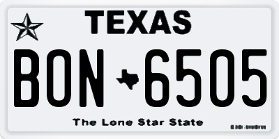 TX license plate BON6505