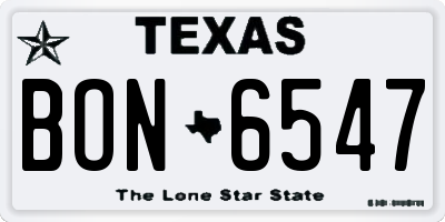 TX license plate BON6547