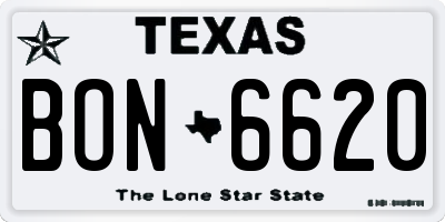 TX license plate BON6620