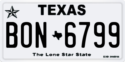 TX license plate BON6799
