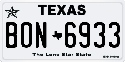 TX license plate BON6933