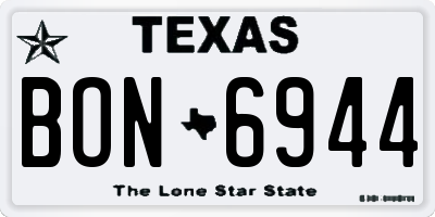 TX license plate BON6944