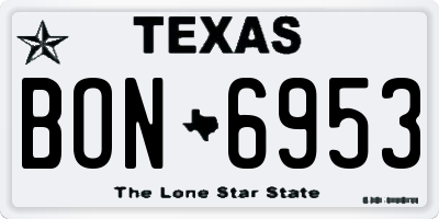TX license plate BON6953