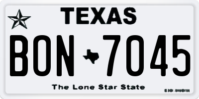 TX license plate BON7045