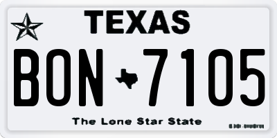 TX license plate BON7105