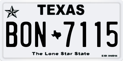 TX license plate BON7115