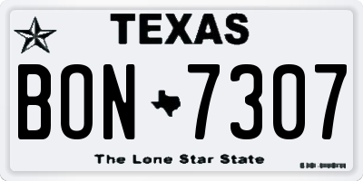 TX license plate BON7307