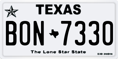 TX license plate BON7330