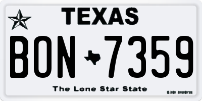 TX license plate BON7359