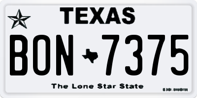 TX license plate BON7375