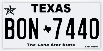 TX license plate BON7440