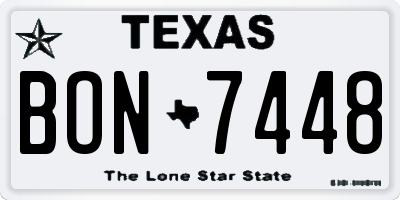 TX license plate BON7448