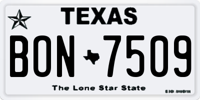 TX license plate BON7509