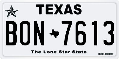 TX license plate BON7613