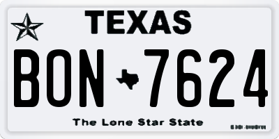 TX license plate BON7624