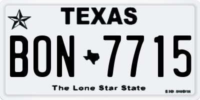 TX license plate BON7715