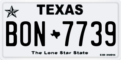 TX license plate BON7739