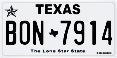 TX license plate BON7914