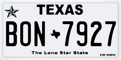 TX license plate BON7927