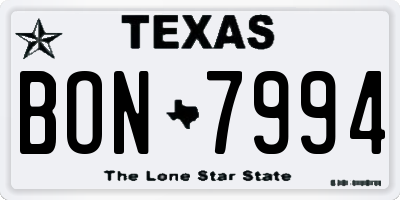 TX license plate BON7994