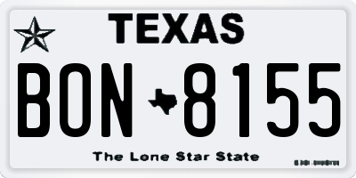 TX license plate BON8155