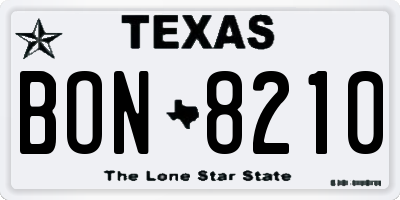 TX license plate BON8210