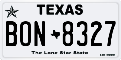 TX license plate BON8327