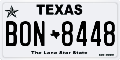 TX license plate BON8448
