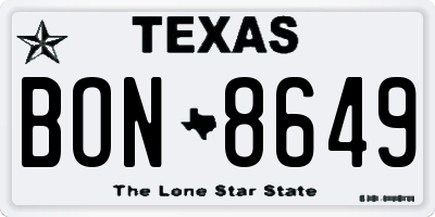TX license plate BON8649