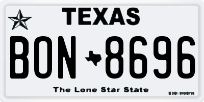 TX license plate BON8696