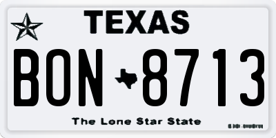 TX license plate BON8713