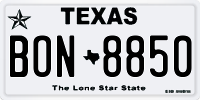 TX license plate BON8850