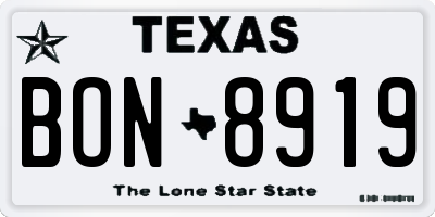 TX license plate BON8919