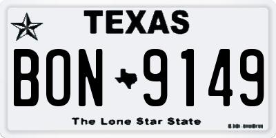 TX license plate BON9149
