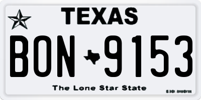 TX license plate BON9153