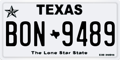 TX license plate BON9489