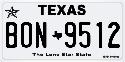 TX license plate BON9512