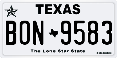 TX license plate BON9583