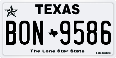 TX license plate BON9586