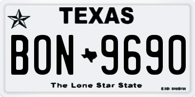 TX license plate BON9690