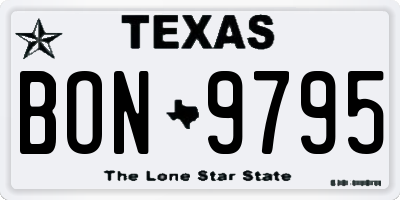 TX license plate BON9795