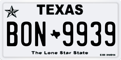 TX license plate BON9939