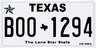 TX license plate BOO1294